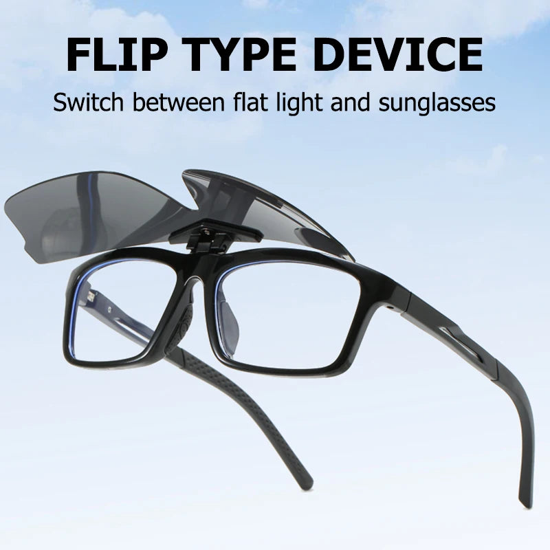 Поляризованные велосипедные солнцезащитные очки унисекс с откидной линзой UV400 и поликарбонатной оправой