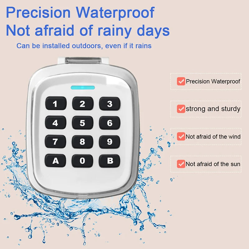 Multi-Frequency Wireless Keypad Garage Door Remote Control