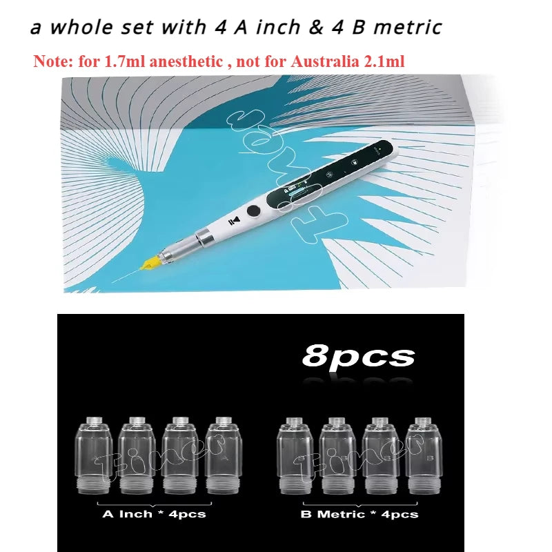 Dental Anesthesia Injector Pen &ndash; Painless Vet Syringe LCD 4 metric B 4 inch A