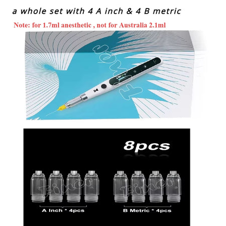 Dental Anesthesia Injector Pen &ndash; Painless Vet Syringe LCD 4 metric B 4 inch A