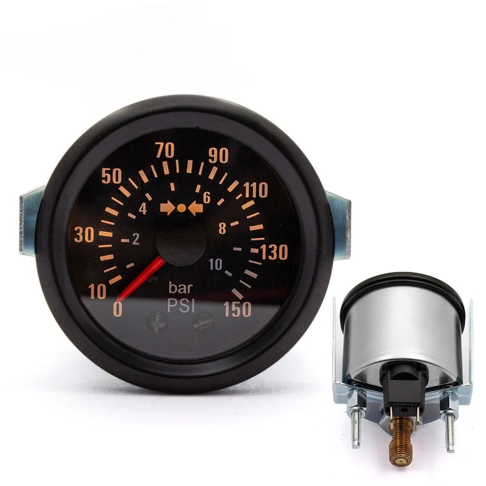 52mm Μηχανικός Μετρητής Αγώνων 0-150 PSI, 0-10 Bar, 12V, 1/8 NPT