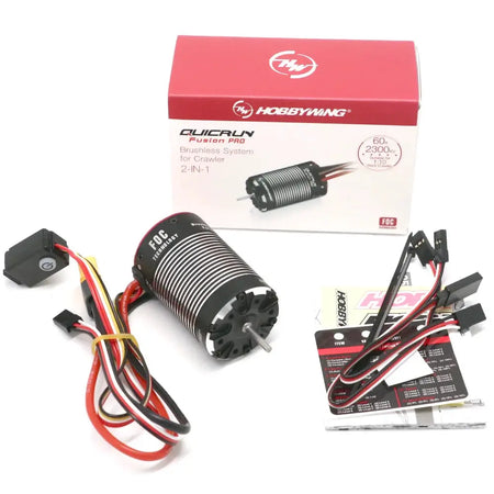 HobbyWing QuicRun Fusion Pro 540 2300KV Brushless Sensory Motor Built In 60A ESC 2 in 1 for RC 1/10 Climbing Car by InterCyprus Trading Ltd