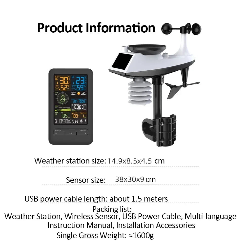 WiFi Smart Weather Station - Temp Humidity Monitor Pro