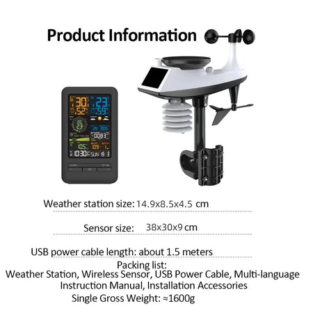 WiFi Smart Weather Station - Temp Humidity Monitor Pro