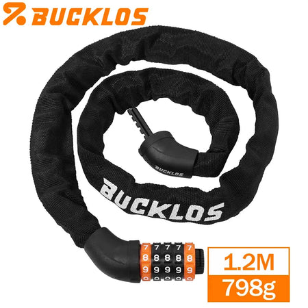 BUCKLOS Bicycle Chain Lock Zinc Alloy Bicycle Locks 0.65M 1M 1.2M 1.5M Universal Bike Password Locks for Scooter Electric E-Bike by InterCyprus Trading Ltd
