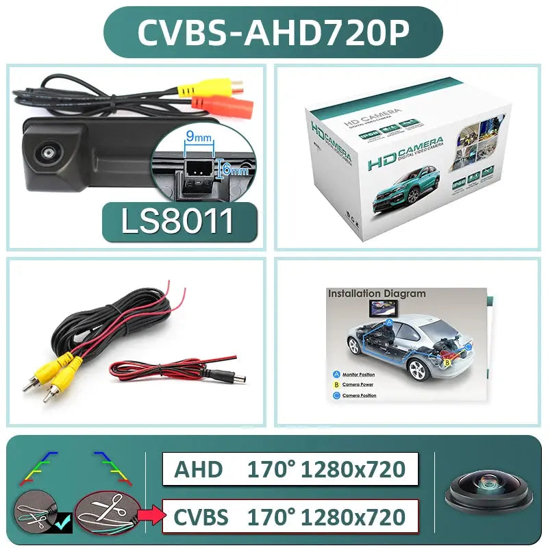 Rear View Camera With 170 Degree Lens For VW Skoda Audi A1 A3 A4 A5 A7 by InterCyprus Trading Ltd