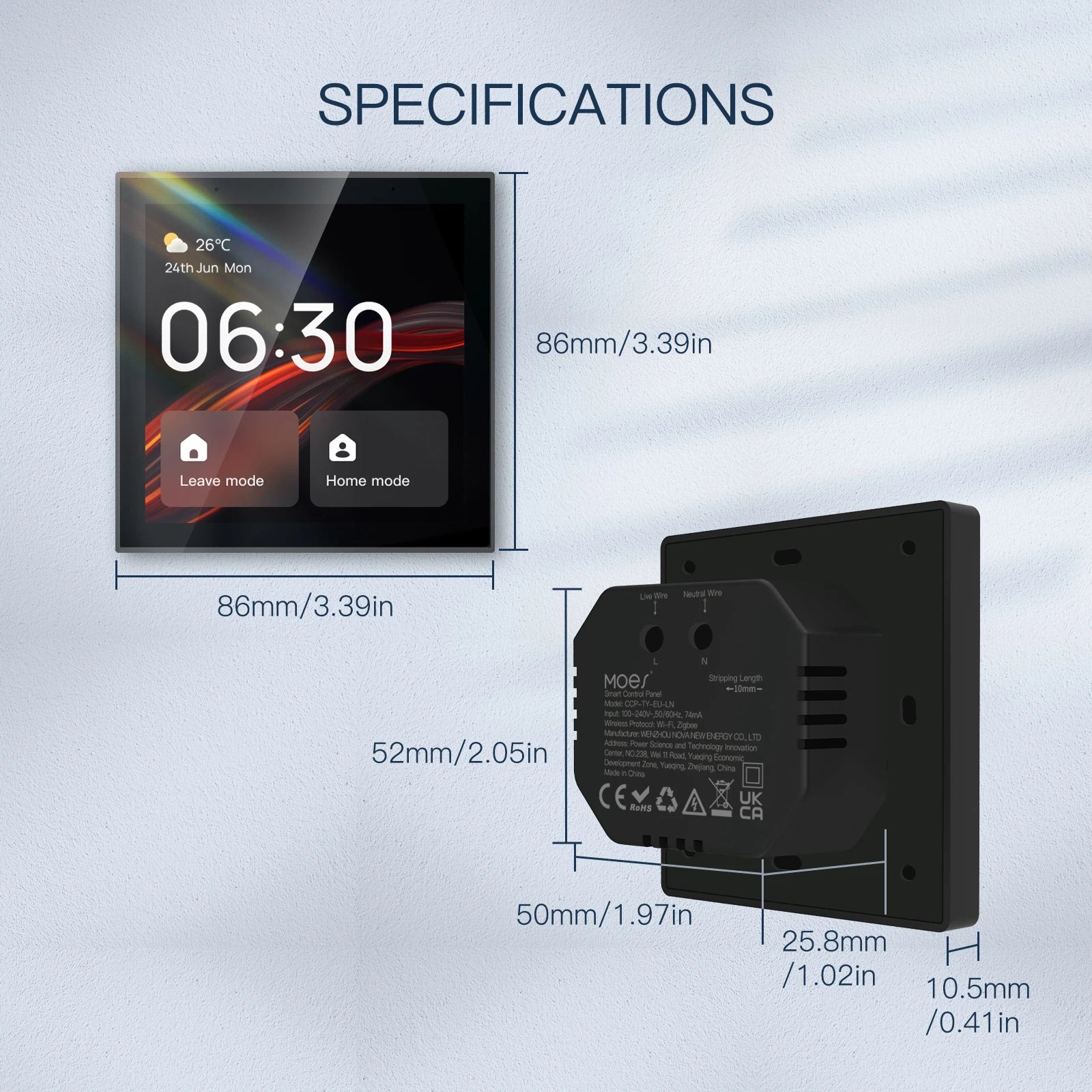 Tuya WiFi Smart Touch Screen Control Panel with Voice and ZigBee Integration
