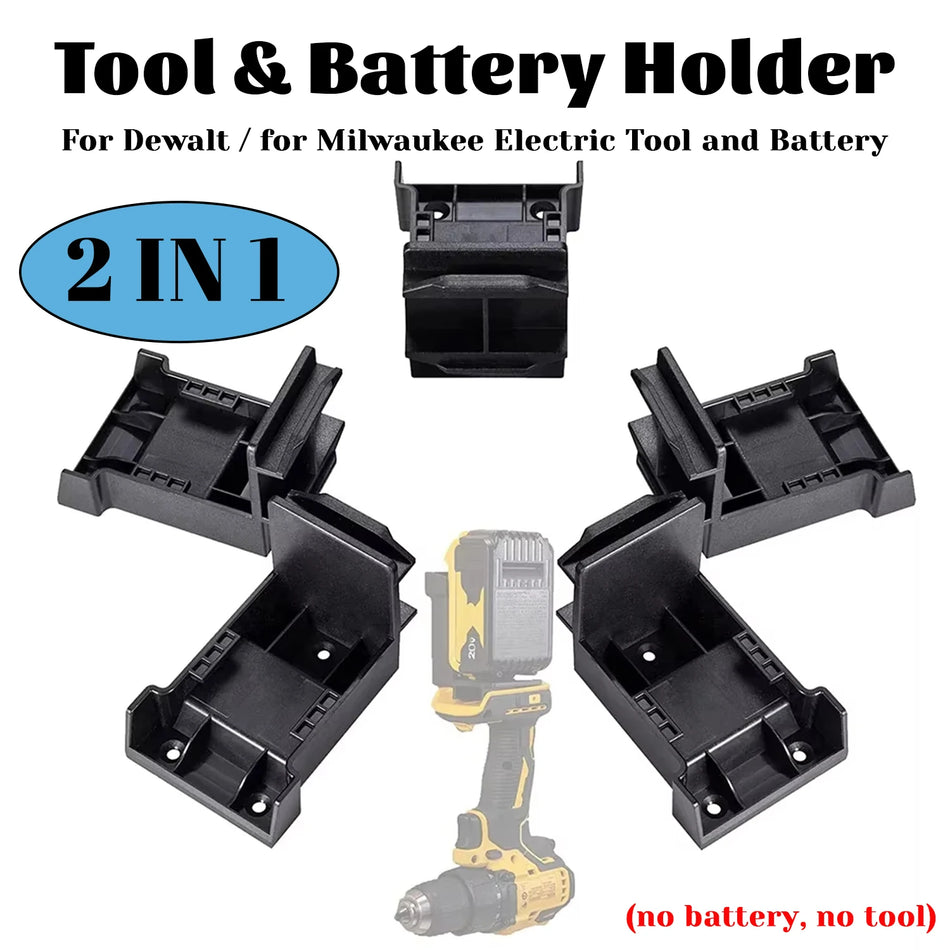 Suporte de Bateria para Ferramentas Montado na Parede 5 Pacotes para Dewalt Milwaukee 18V