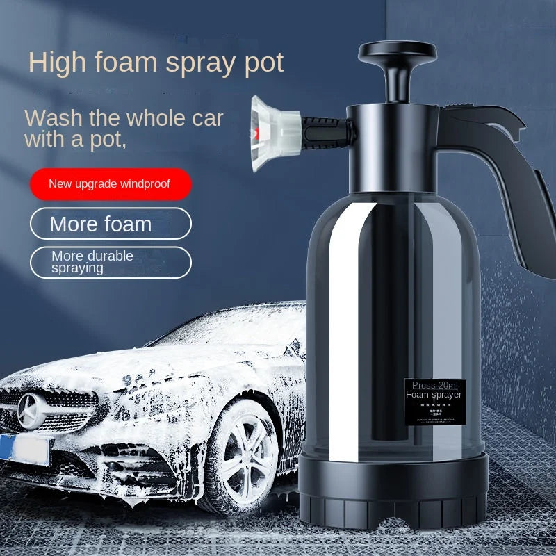 2L NoEnName Hand Pump Foam Sprayer with Three Nozzles for Car Wash and Window Cleaning