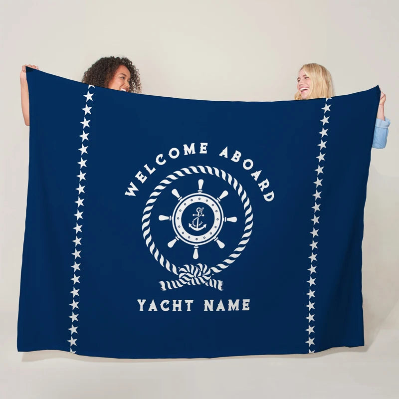 Custom Boat Name Blanket - Personalized Nautical Decor Gift LK240731000021 / 75x100cm