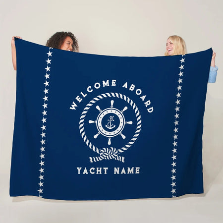Custom Boat Name Blanket - Personalized Nautical Decor Gift LK240731000021 / 75x100cm