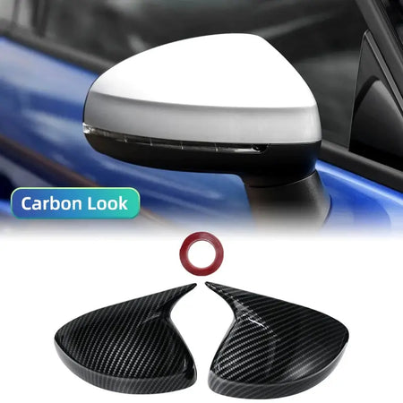 For Audi A1 2011-2018 Car Rearview Side Mirror Cover Wing Cap Exterior Door Shell Trim ABS Carbon Accessories by InterCyprus Trading Ltd