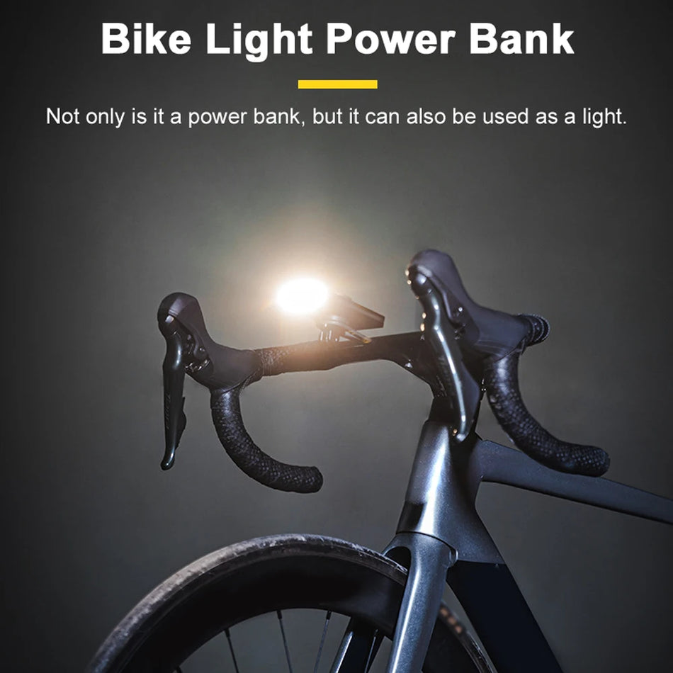 2σε1 Φως Ποδηλάτου 5000mAh Μεγάλης Χωρητικότητας Τράπεζα Ενέργειας με Καλώδιο Φόρτισης Φορητό Εξωτερικό Αξεσουάρ Ποδηλάτου Φως Επαναφορτιζόμενο