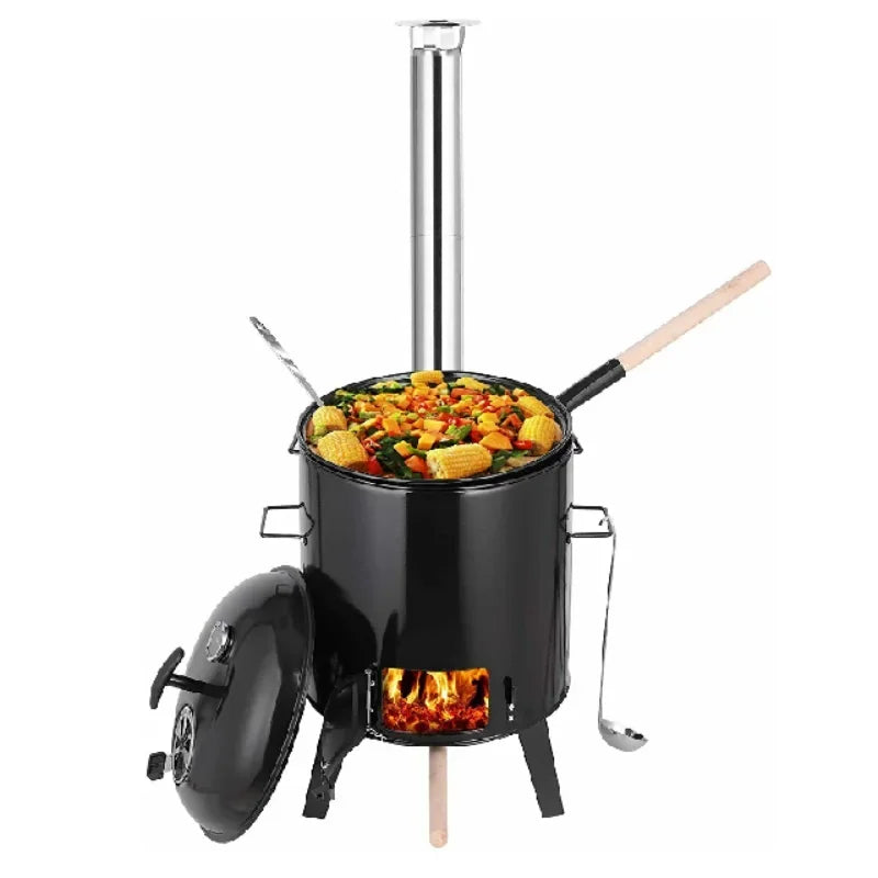 Kettle à goulash hongrois de 21 L avec couvercle grill pour goulash