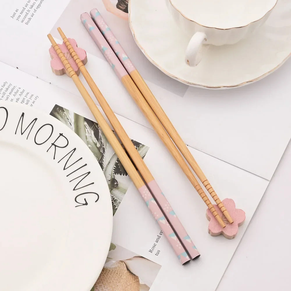 NoEnName Null Reusable Wood Sushi Chopsticks Set &ndash; Eco-Friendly Design