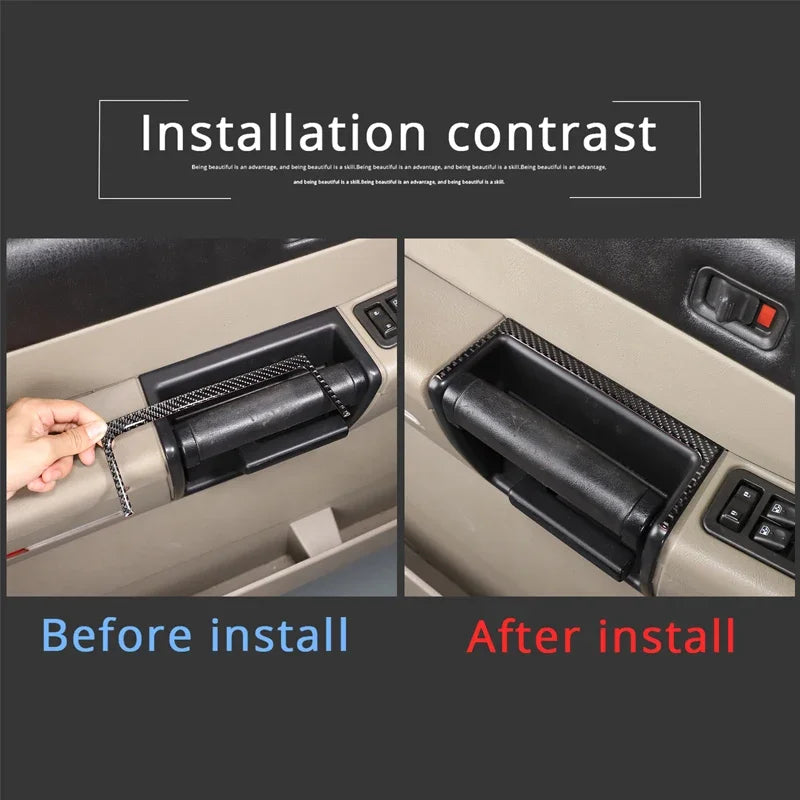 Mjuka kolfiber dörrhandtagsram klistermärken för H2 4-pack