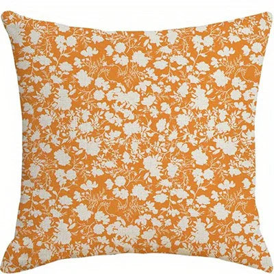 Floral Patterned Orange Pillowcases &ndash; Vibrant Home Decor Accent 3 / 40x40cm