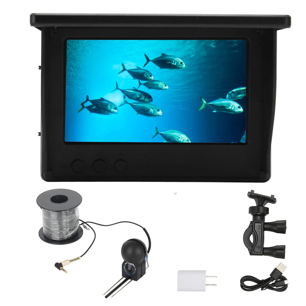 4.3&quot; TN HD Underwater Fishing Camera - IP68 Waterproof Fish Finder with Night Vision US Plug 30m