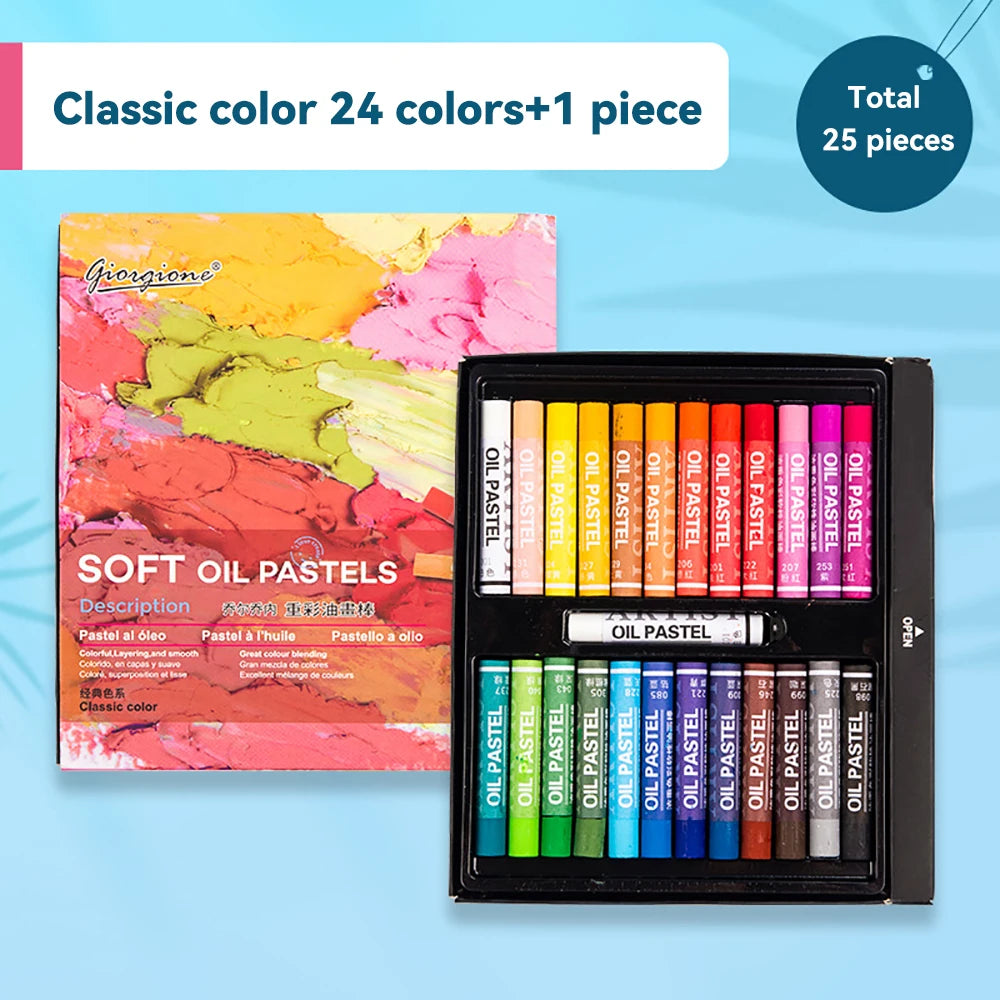 Artist Soft Oil Pastel Set &ndash; Non Toxic Washable Colors classic 25Pcs