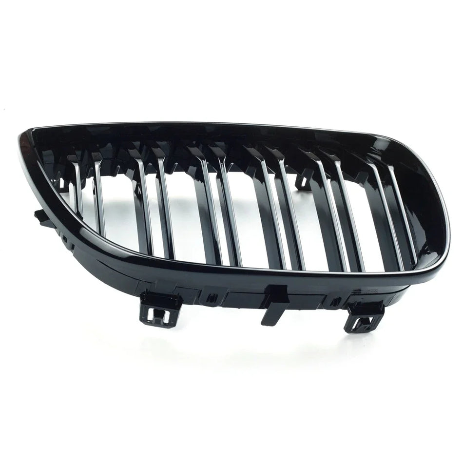 Grill przedni nerki, bezpośrednia wymiana do BMW Serii 1 E81 E82 E87 E88, czarny połysk, grill wyścigowy