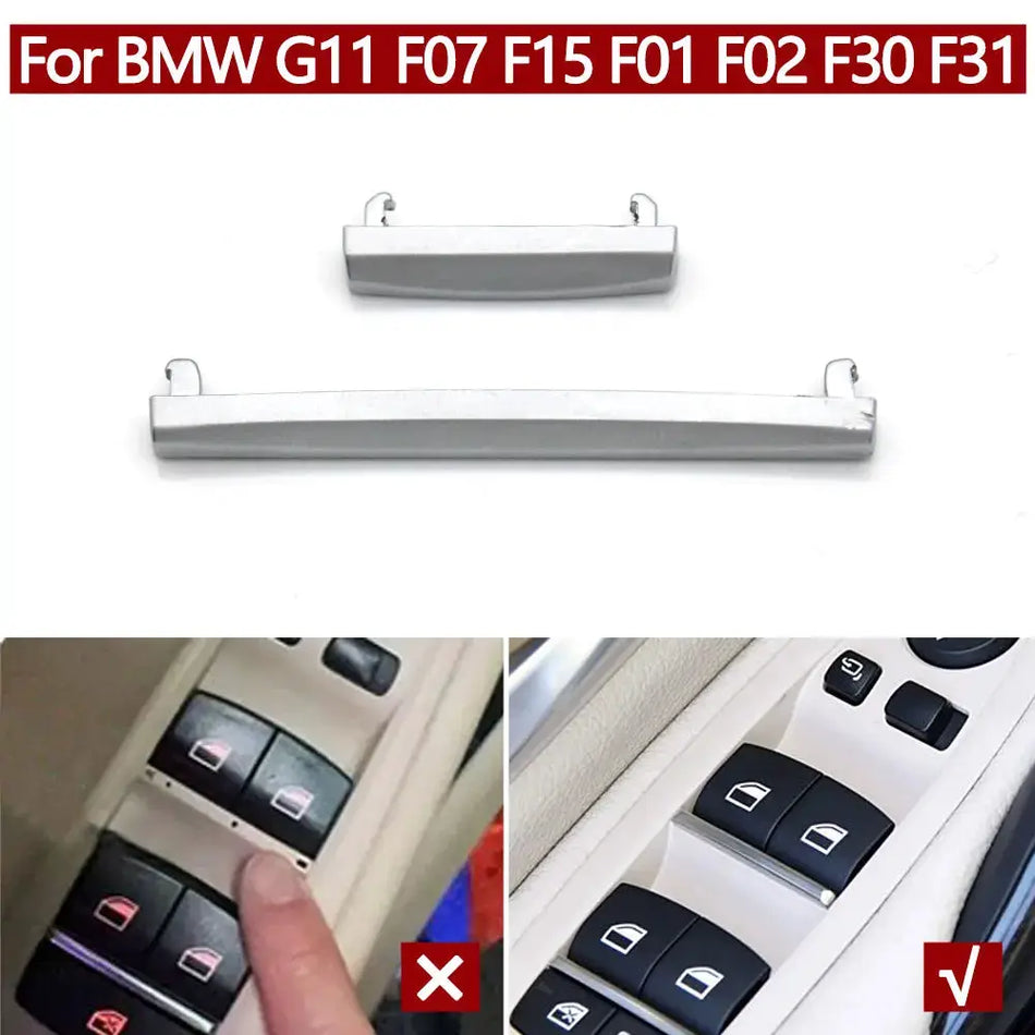 Interior Car Left Right Door Window Lift Switch Button Chrome Strip Trim Replacement For BMW 7 Series G11 G12 5GT F07 X5 F15 by InterCyprus Trading Ltd