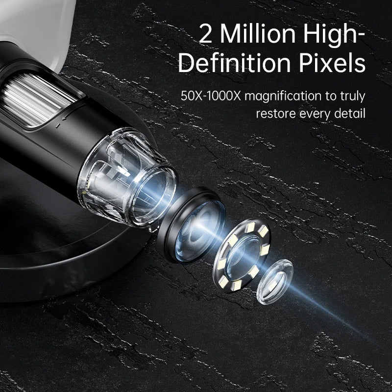 2MP Coin Microscope With 4.3 Inch IPS &ndash; 1000X Zoom View