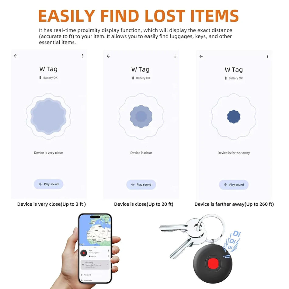 AKAMATE AD002 GPS Tracker Tag &ndash; Android Bluetooth Locator