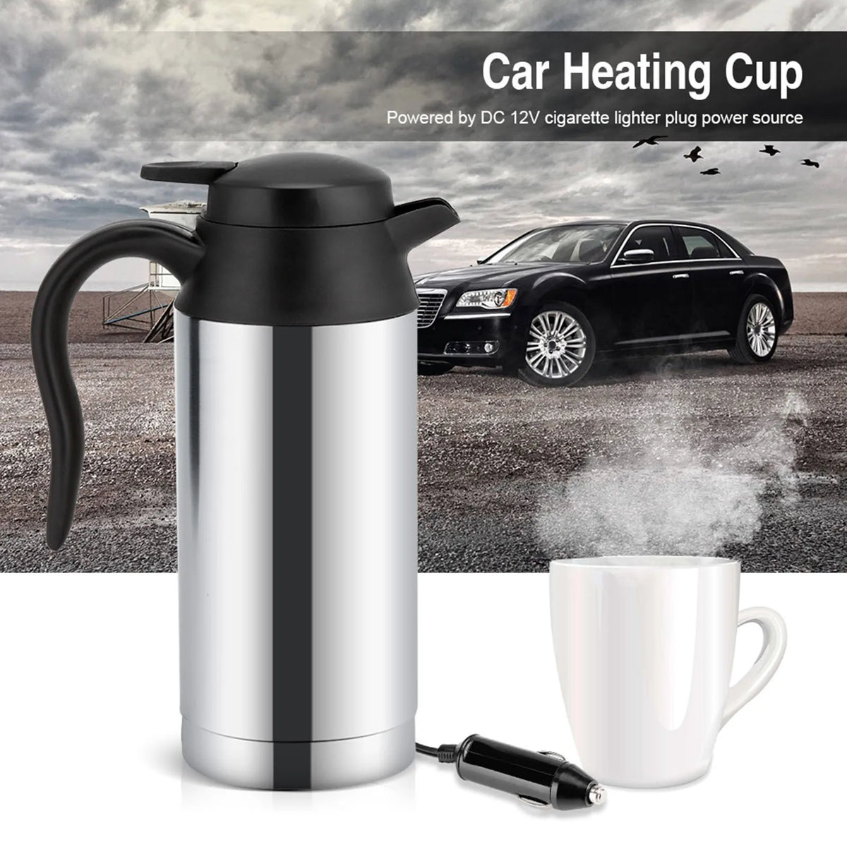 12V 750ML Car Heating Cup Stainless Steel &ndash; Rapid Heating