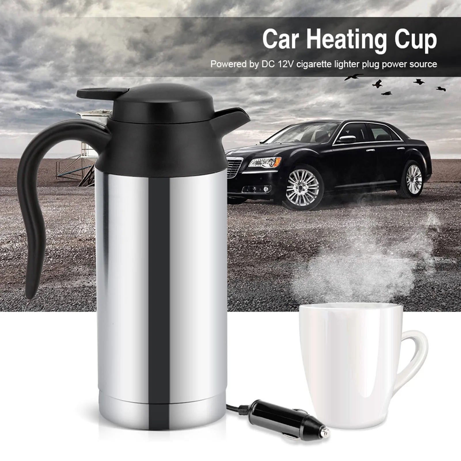 12V 750ML Car Heating Cup Stainless Steel &ndash; Rapid Heating