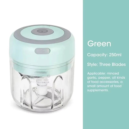 Electric Kitchen Food Chopper &ndash; Convenient USB Portable Design Green