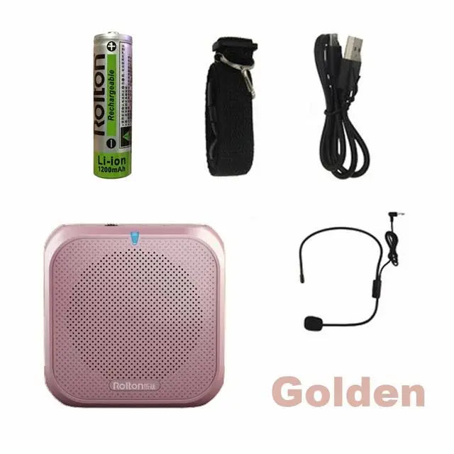 Loudspeaker Voice Amplifier with Wired Headset Microphone and Battery Kit Rose