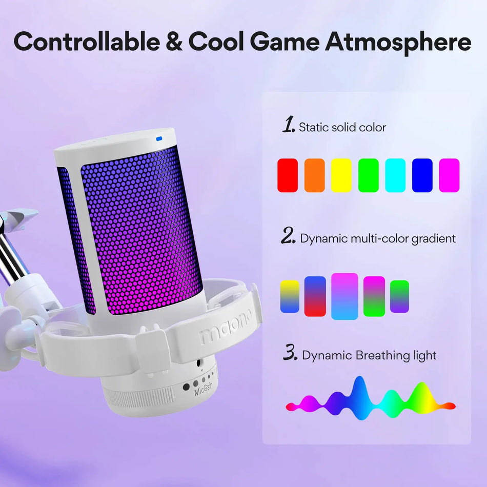 Microfon de gaming USB Maono DGM20S cu anulare a zgomotului și RGB