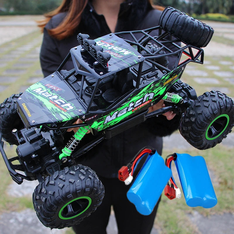 OiKe RC Car Remote Control All Terrain 4WD Off Road Vehicle With Climbing Ability, Metal Construction