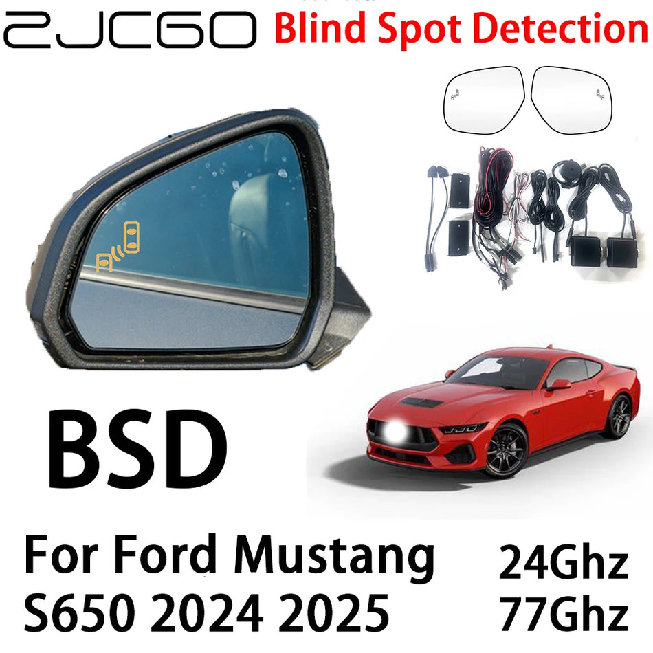 Radarvaroitusjärjestelmä Ford Mustang S650 2024 2025:lle, jossa on sokean alueen havaitseminen ja turvallisuusvaroitukset