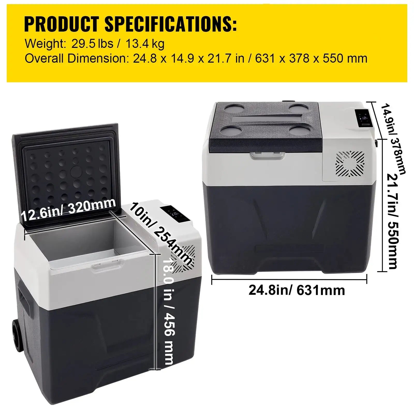 20 To 55L Portable Car Refrigerator 12 24V DC 110 240V AC 50L / Poland