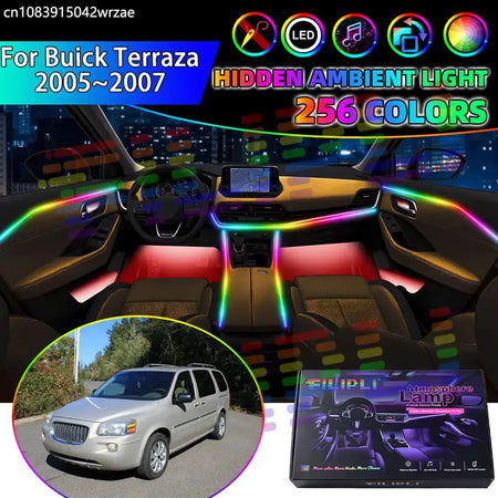 For Buick Terraza 2005~2007 2006 RGB Car Interior Ambient Lights Strips Breathing Lighting Kit App Control LED strips Auto Parts by InterCyprus Trading Ltd