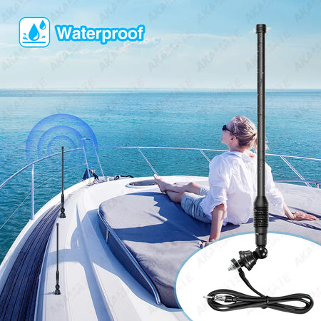 AKAMATE Boat Radio Antenna - 10 Mile Range Flexible