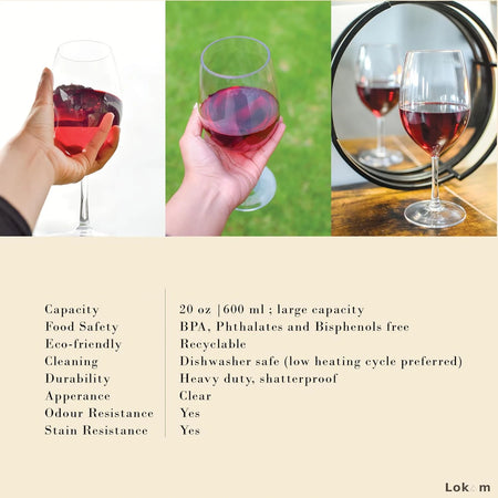 Unbreakable Wine Glasses 20oz Shatterproof &ndash; Outdoor Ready