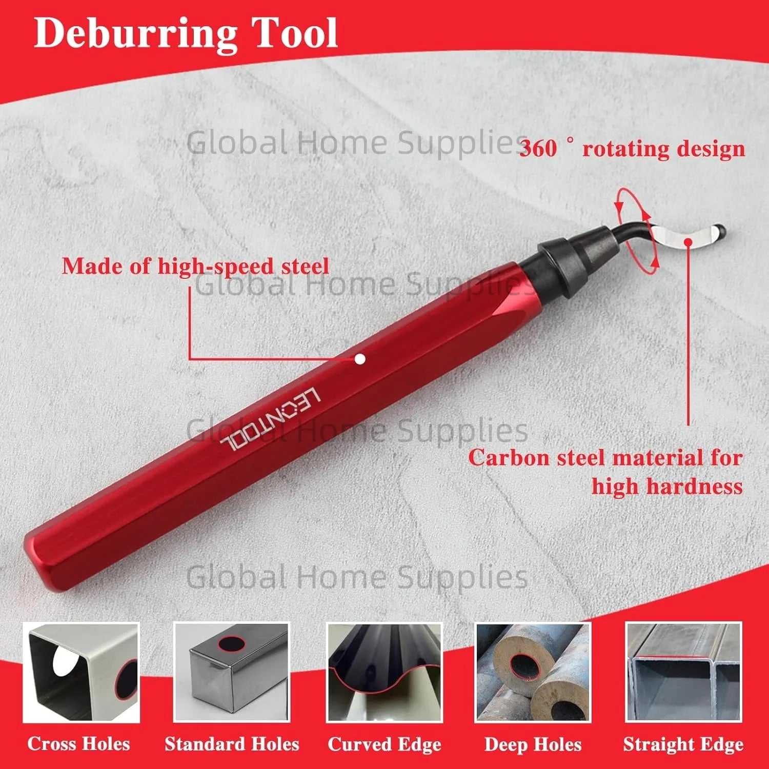 Deburring Tool RB1000 with 10 HSS Blades for Metal, Plastic, and More