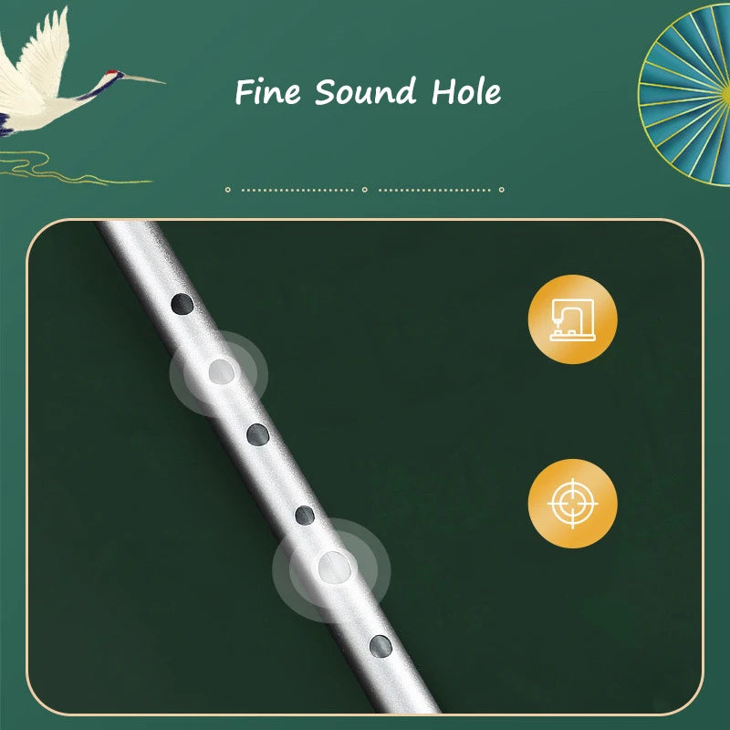 Flauta Tin Whistle de 6 Furos em C D, Flauta Musical Irlandesa de Alumínio