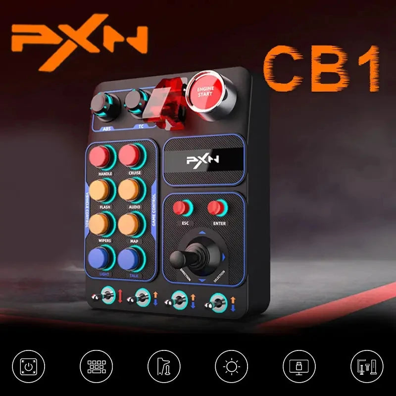 PXN CB1-simulaattorin ohjauslaatikko RGB-näppäimillä Euro Truck Simulatorille
