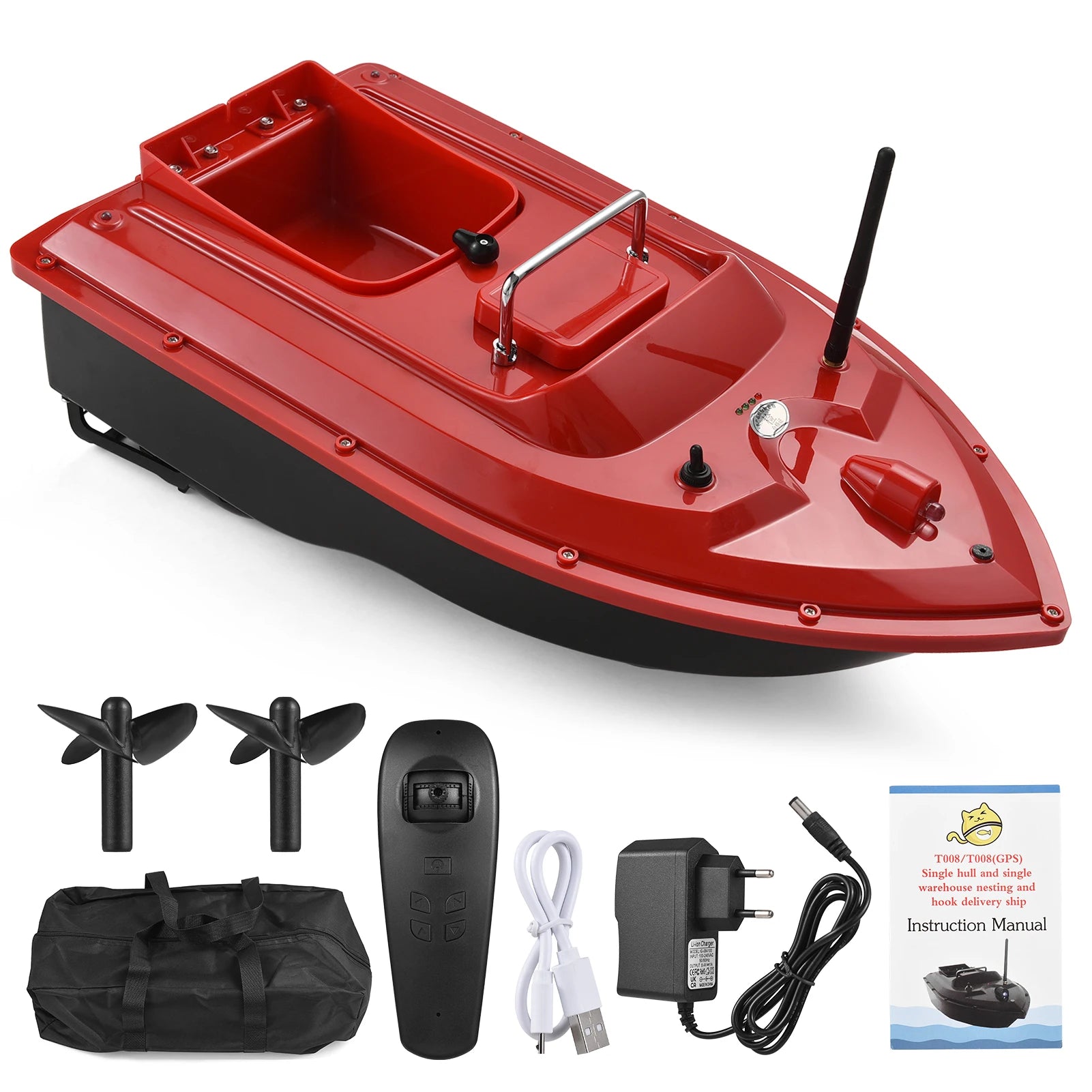 500M Wireless Remote Control Fishing Bait Boat with 1.5KG Load Capacity