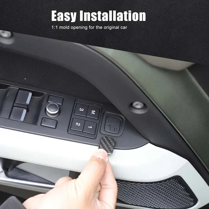 Autocolantes de Ranhura Elevada em Fibra de Carbono Real para Defender 90 110