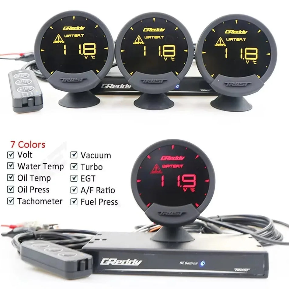 Καθολικός Μετρητής LCD OBD2 με Οθόνη LED 7 Χρωμάτων, Μετρητής Καυσίμου και Αναλογίας Καυσίμου-Αέρα