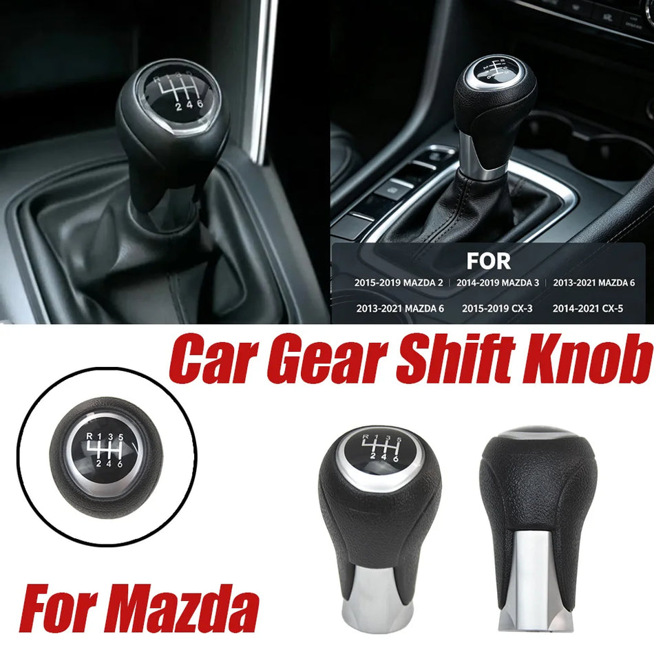 Perilla de cambio manual de plástico negro para Mazda 3 6 CX-5 2014-2017