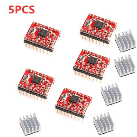 A4988 Step Stick Stepper Driver &ndash; Reliable Performance with Heat Sink A4988 Red