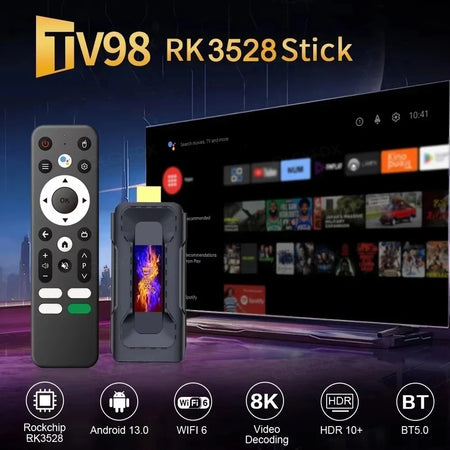 TV98 RK3528 Android 13 TV Stick &ndash; 8K Streaming HDR Pro