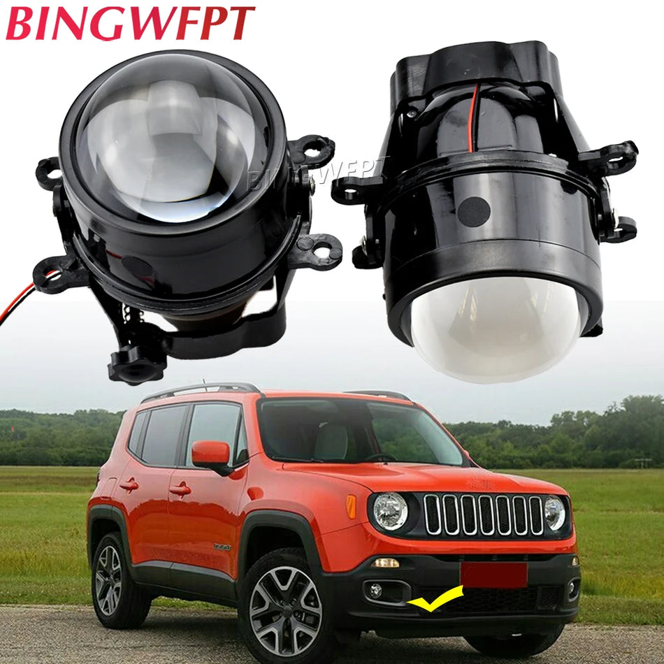 Rūko žibintai 3 colių Bi-LED projektorius Jeep Compass MP, Cherokee KL, Renegade BU