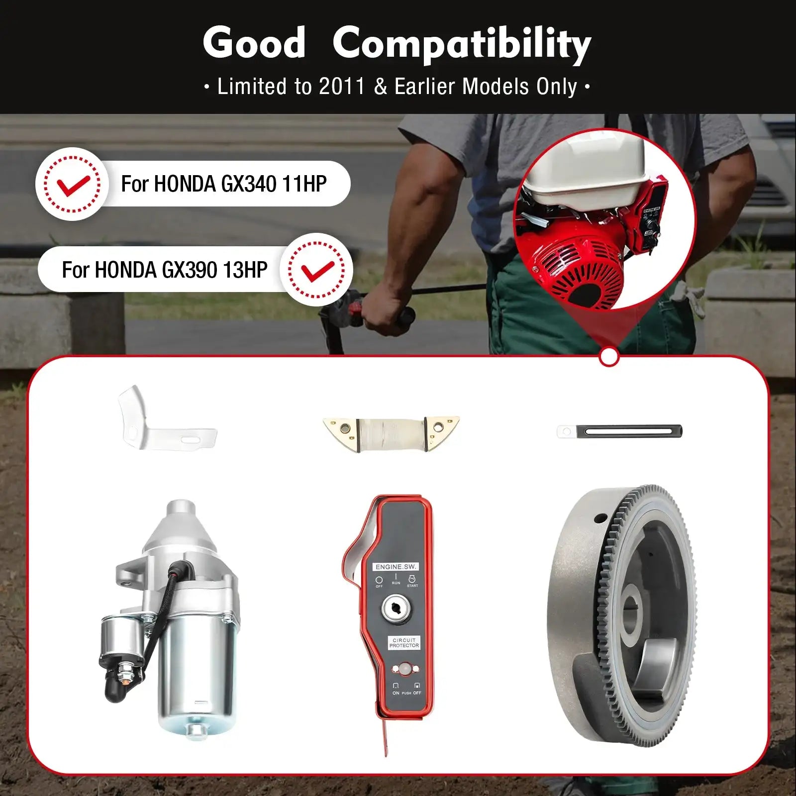 Electric Starter Motor Kit Honda GX Engines &ndash; Flywheel Kit