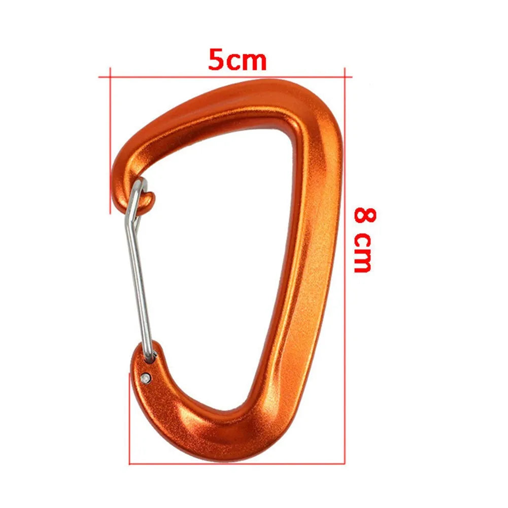 12KN Aluminium Carabiner D Shape Snap Clip Hook For Climbing Backpack Hook D Shape Professional Carabiner Security Clip Hook